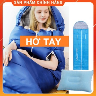TẶNG GỐI Túi Ngủ ROUTMAN Hở Tay, Hở Chân, Khóa Kéo Giữa
