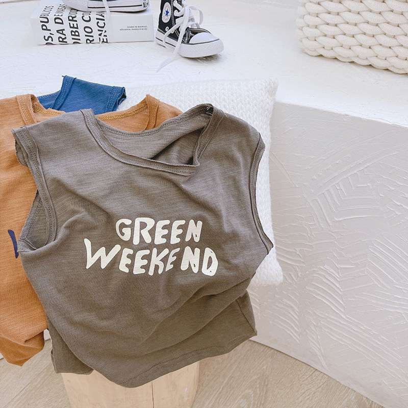 Quần áo hè bé trai, Áo ba lỗ sát nách GREEN Week cho bé chất cotton cực mát - SUMO KIDS