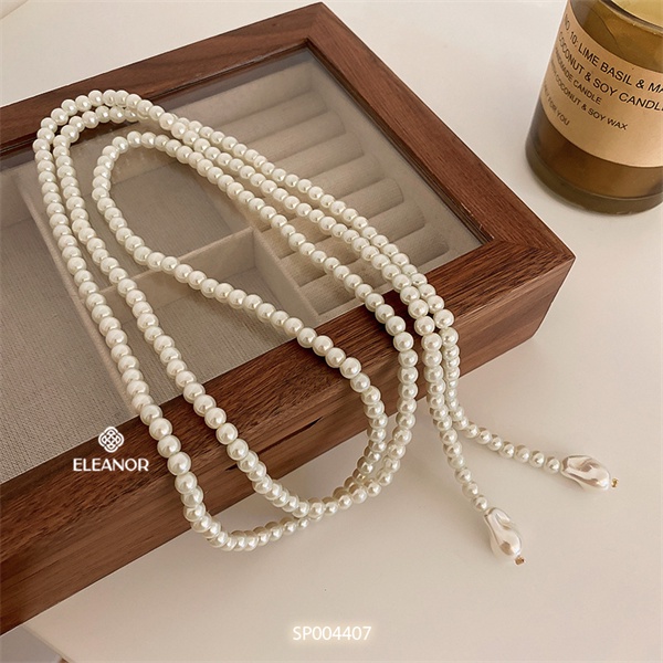 Dây chuyền nữ layer ngọc trai nhân tạo Eleanor Accessories dáng dài dạng chuỗi hạt phụ kiện trang sức 4407
