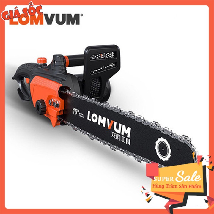 Máy cưa xích điện cầm tay Lomvun 2000W công suất lớn cưa gỗ trong tích tắc