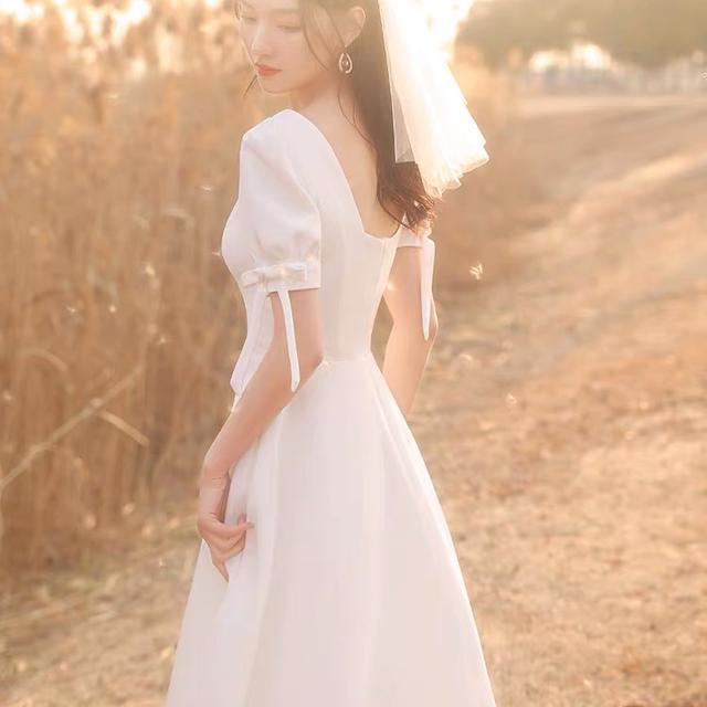 🔥🔥Đầm dự tiệc Mini màu trắng có cổ phong cách Pháp | BigBuy360 - bigbuy360.vn