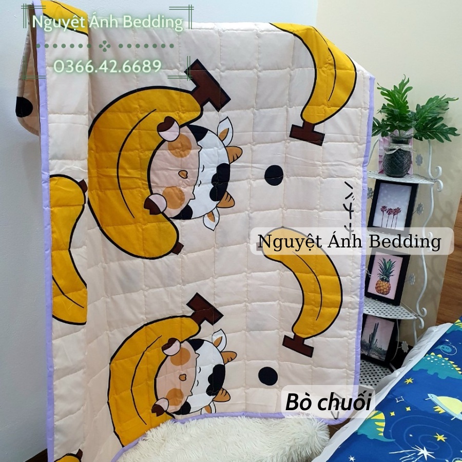 👶 Chăn đắp điều hoà hè thu cho bé muji, mền cotton poly mẫu Ngựa hồng pony - Ib chọn thêm mẫu