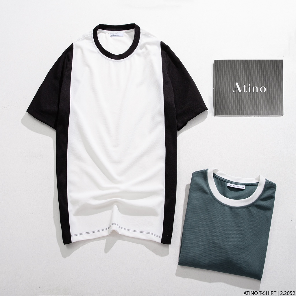 Áo Phông Cộc Tay Cổ Tròn Phối Màu PENAL ATINO chất liệu Cotton thoáng mát bền form Regular AP2.2052