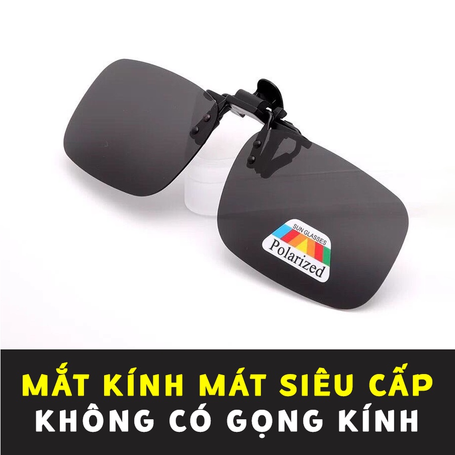 Mắt kính mát kính râm kẹp cho người cận, mắt kính phân cực dạng kẹp chống UV dùng khi đi câu cá, lái xe