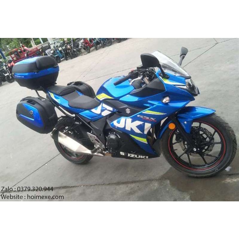 Cặp Thùng Hông Suzuki Gsx Givi Sport màu xanh + Bộ khung Givi