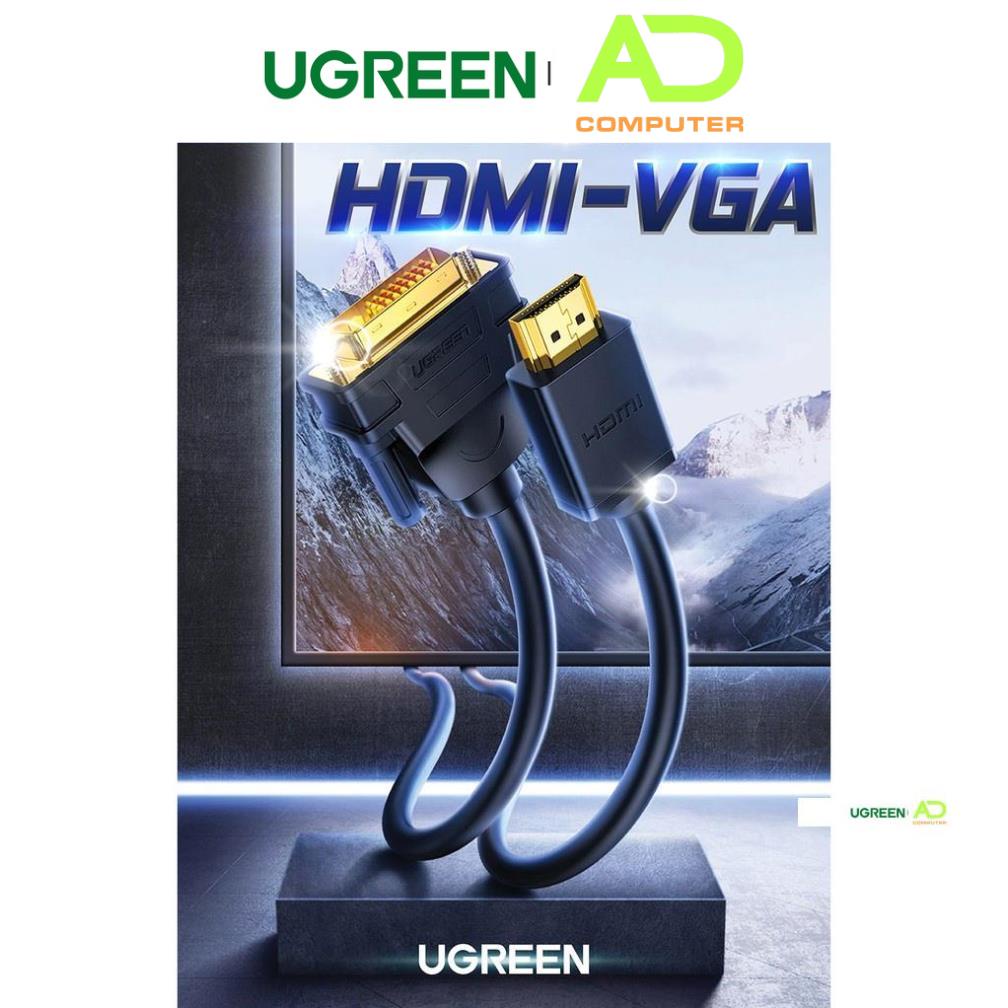 Cáp chuyển đổi HDMI sang DVI-D 24+1 dạng dây tròn UGREEN HD106 - Hàng phân phối chính hãng - Bảo hành 18 tháng