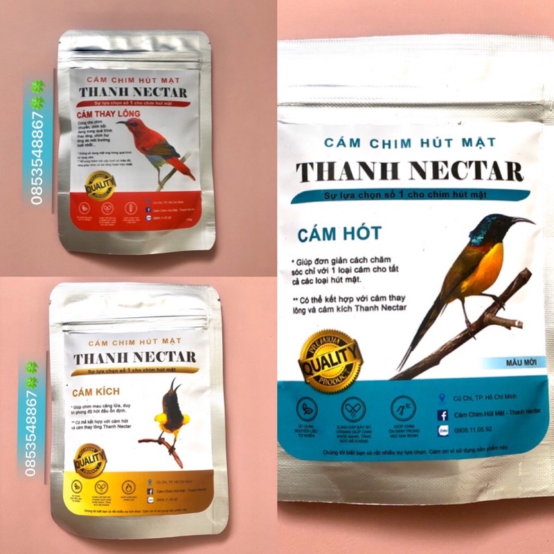 Cám hút mật thanh Nectar loại kích hót, Loại cám hót , loại dưỡng , loại tập ăn.