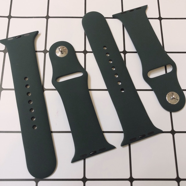 Dây cao su Apple Watch Silicon Midnight Green