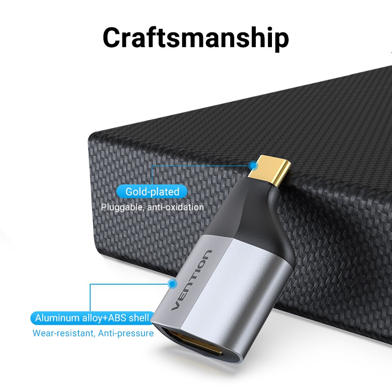 Đầu chuyển đổi VENTION USB C Type C sang lỗ cắm HDMI hỗ trợ 4K 60Hz tương thích cho MacBook Samsung NoteBook