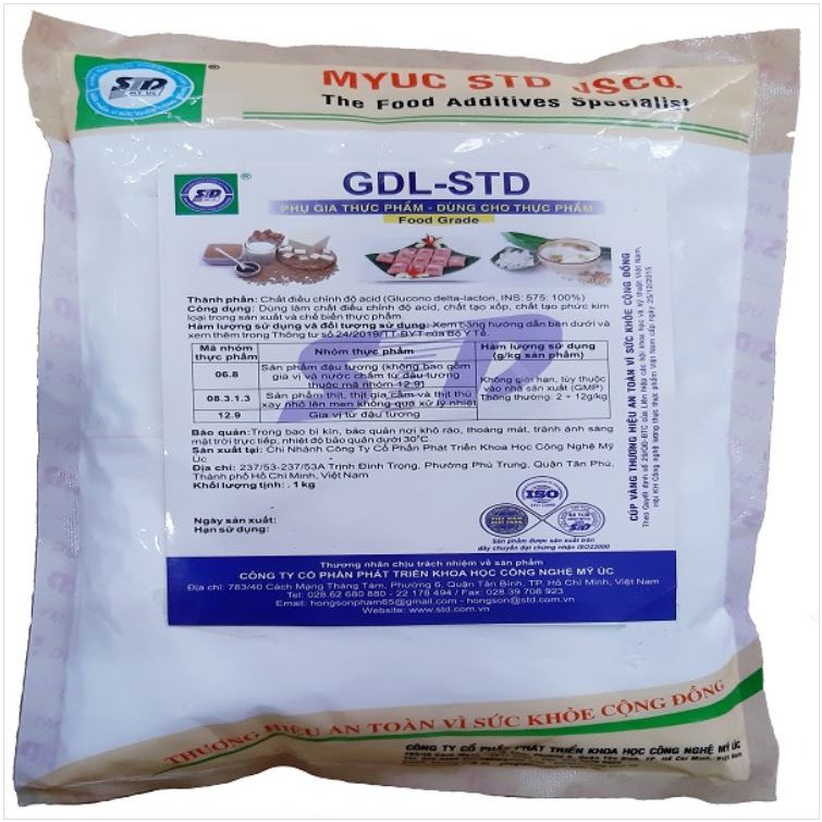 Chất phụ gia cải thiện cấu trúc cho nem chua, hỗ trợ đông tụ protein trong đậu hủ - GDL-STD