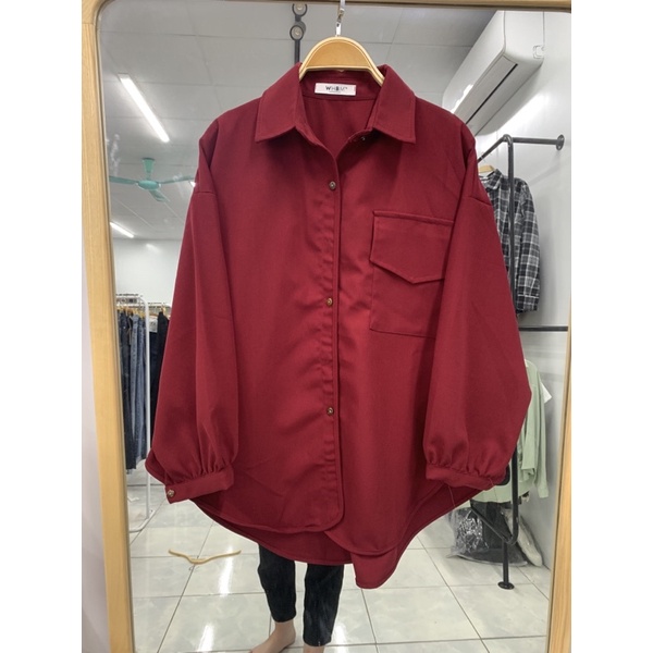 Áo sơ mi oversize 1 túi-form chuẩn đẹp
