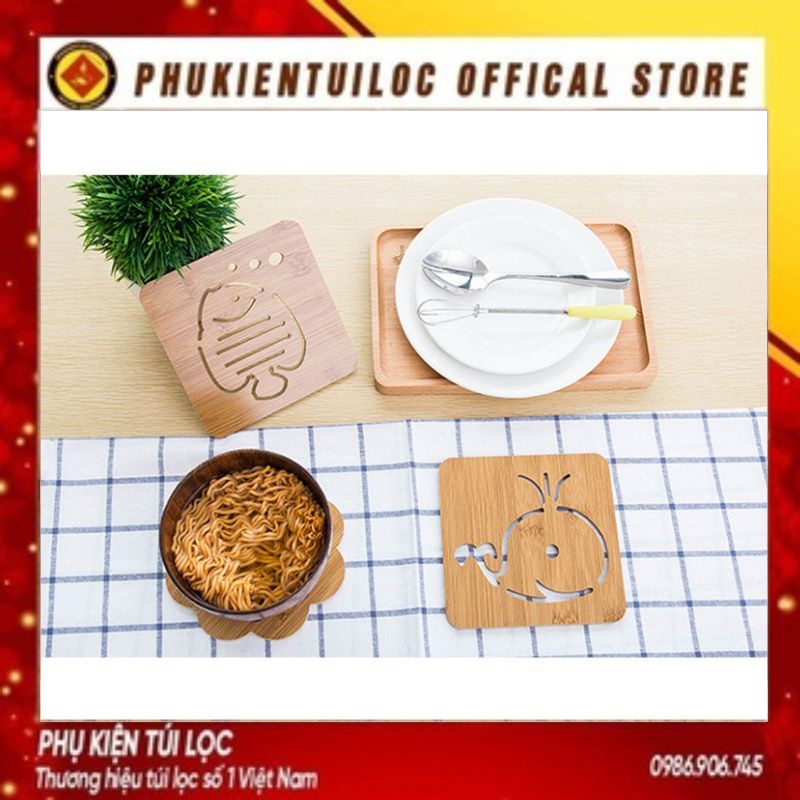 Miếng Gỗ Lót Nồi Thú Vị Décor - Tấm Đế Bằng Gỗ Cách Nhiệt Phụ Kiện Bàn Ăn- Phukientuiloc.com