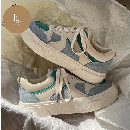 Giày thể thao nữ sneaker màu xanh phong cách cá tính hàng Quảng Châu