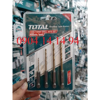 BỘ 4 MŨI KHOAN KIM LOẠI ĐUÔI LỤC GIÁC Total TACSD4041