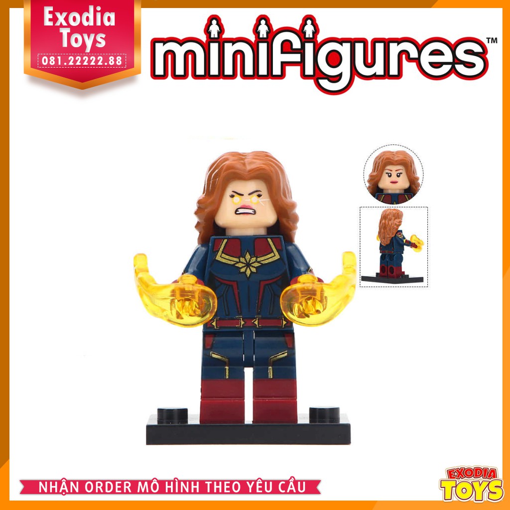 Xếp hình Minifigure Marvel Siêu anh hùng Captain Marvel Carol Danvers - Đồ Chơi Lắp Ghép Sáng Tạo - MG0104