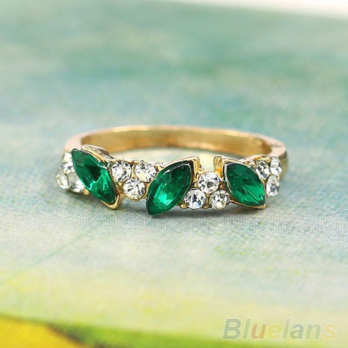 Nhẫn họa tiết hoa lá đính đá sang trọng cá tính dành cho nữ