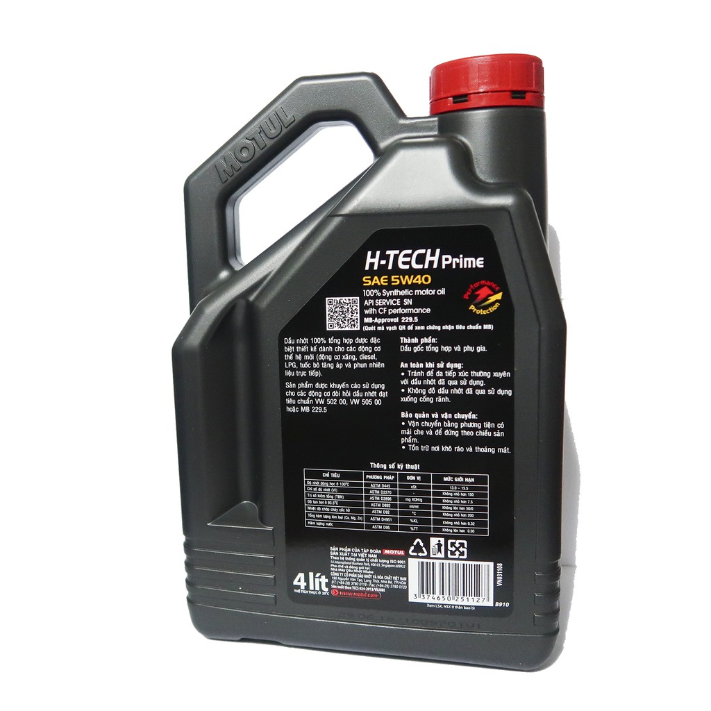 Motul H-Tech Prime 5W40 - Nhớt tổng hợp cho xe hơi máy xăng/ dầu cao cấp