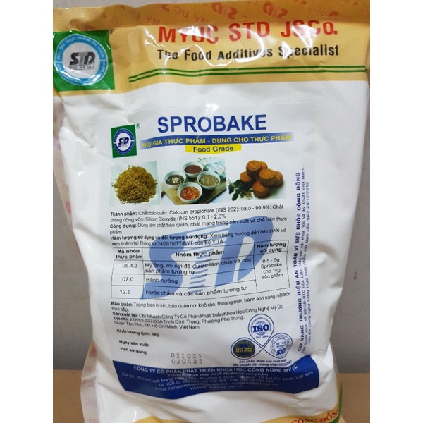 Phụ gia Sprobake 1kg- Chất bảo quản trong bánh, mì, nước chấm