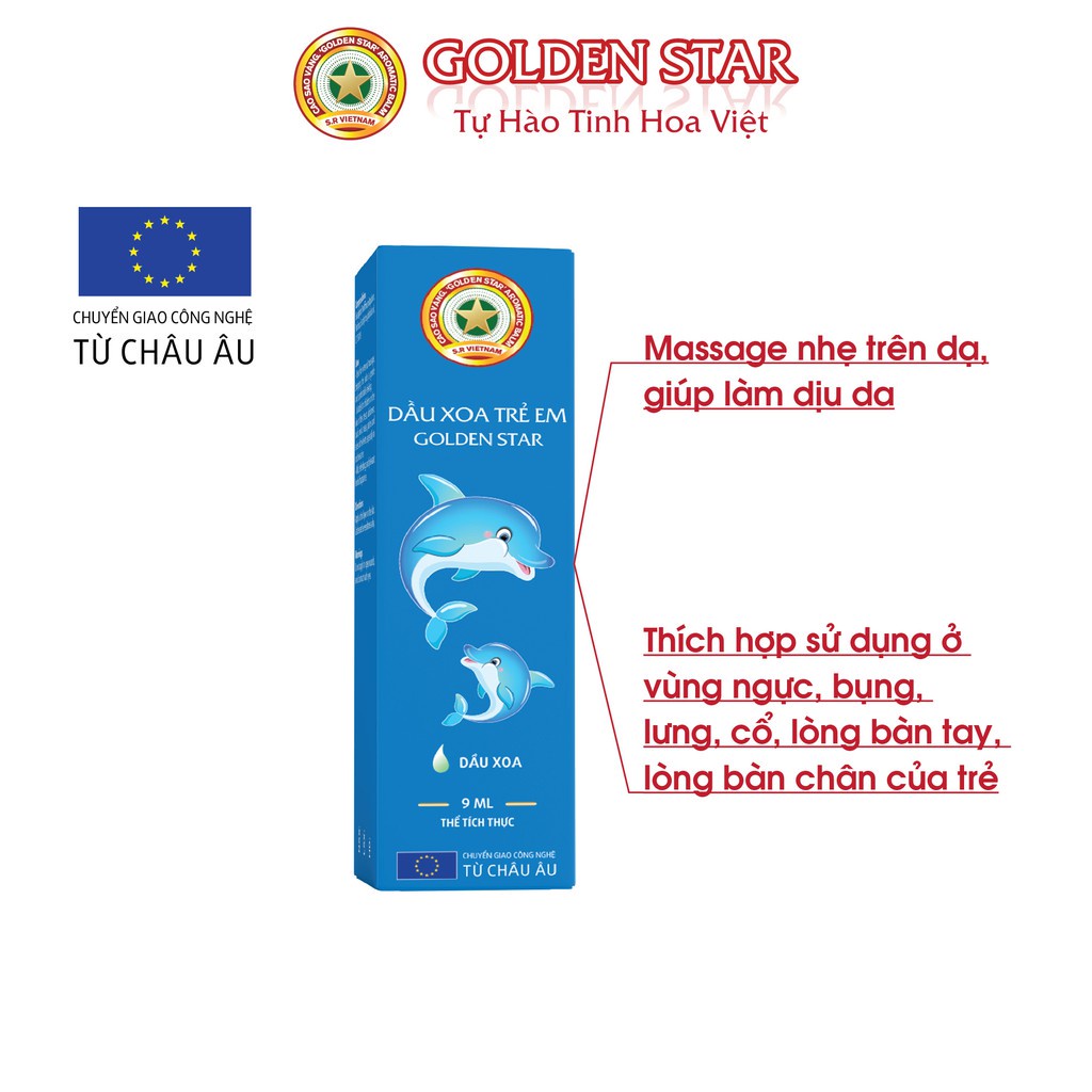 Dầu Xoa Trẻ Em Golden Star Thơm Mát Dịu Nhẹ - Thương Hiệu Cao Sao Vàng Golden Star