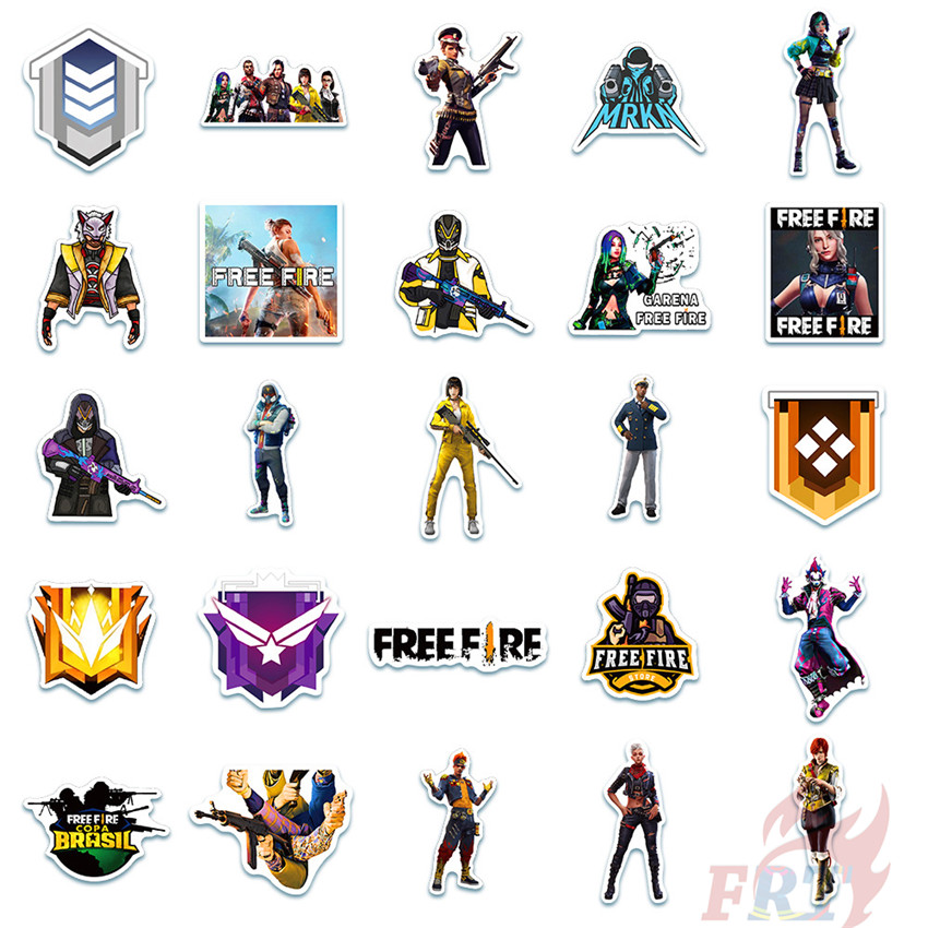 50 Cái / Bộ ❉ Nhãn freefire ❉ Trò chơi di động free fire diy fashion hành lý máy tính xách tay đề can ván trượt doodle stickers