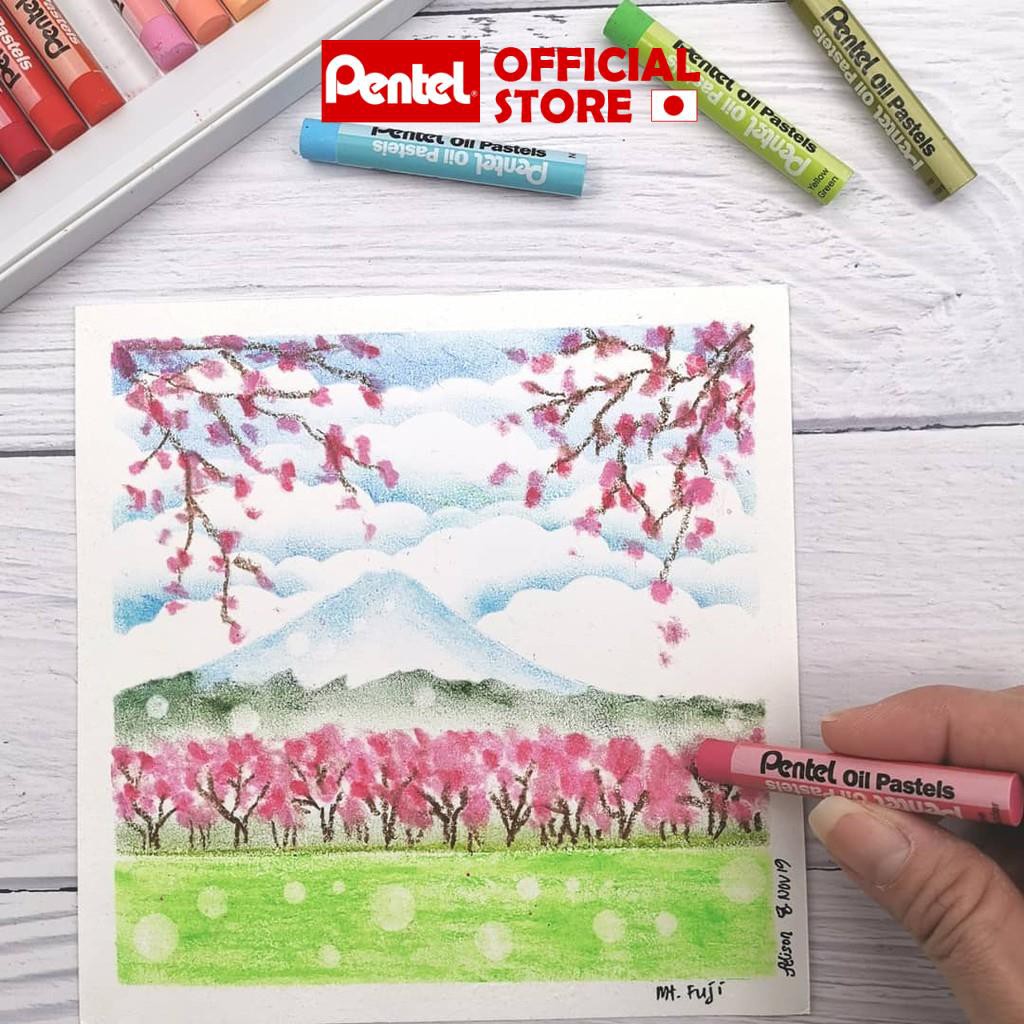 Sáp Dầu Pentel Oil Pastel PHN-12/16/25/36/50  | Bám Mọi Loại Giấy Vẽ | Lên Màu Chuẩn | An Toàn Sức Khỏe