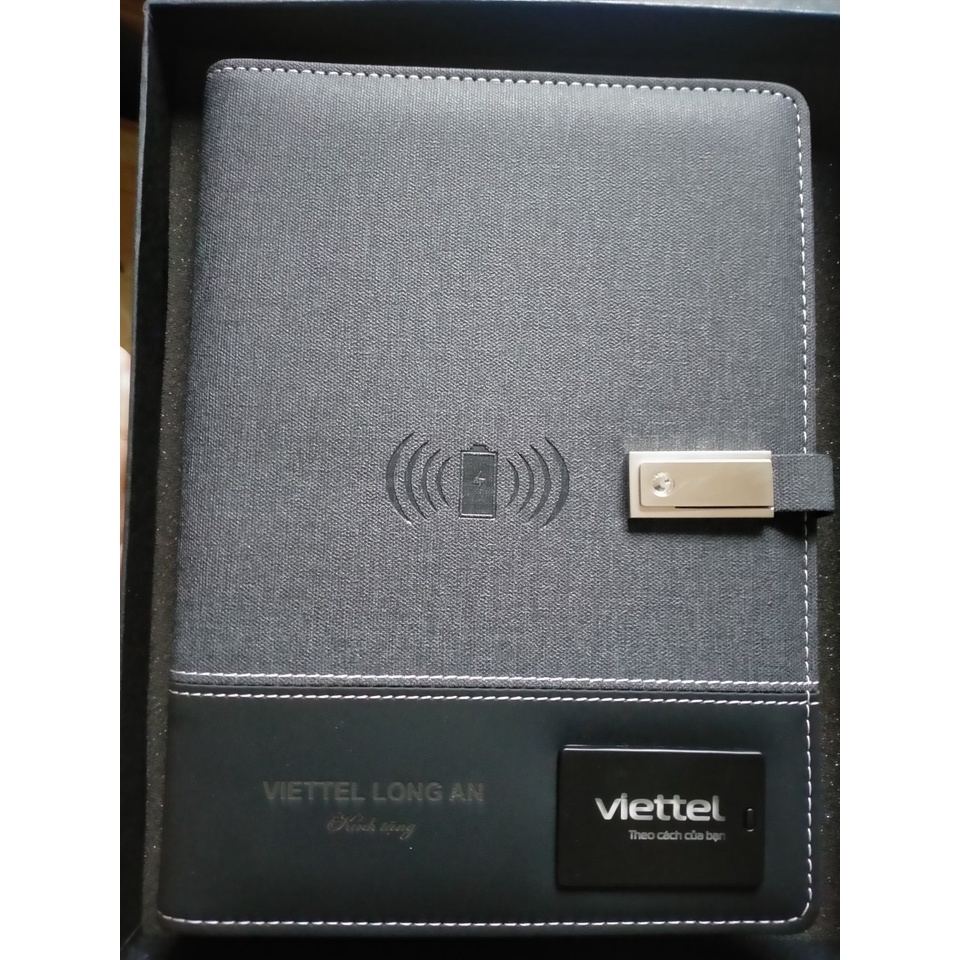 Sổ sạc dự phòng không dây đa năng khắc logo theo yêu cầu