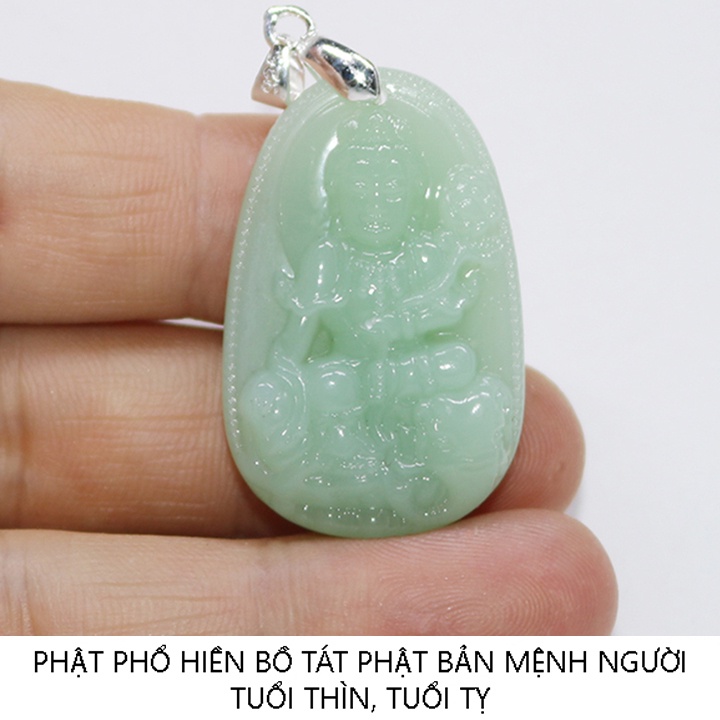 Mặt phật bản mệnh tuổi Thìn, Tỵ đá cao cấp size nhỏ - Phật Phổ Hiền Bồ Tát - mặt phật - dây chuyền phật