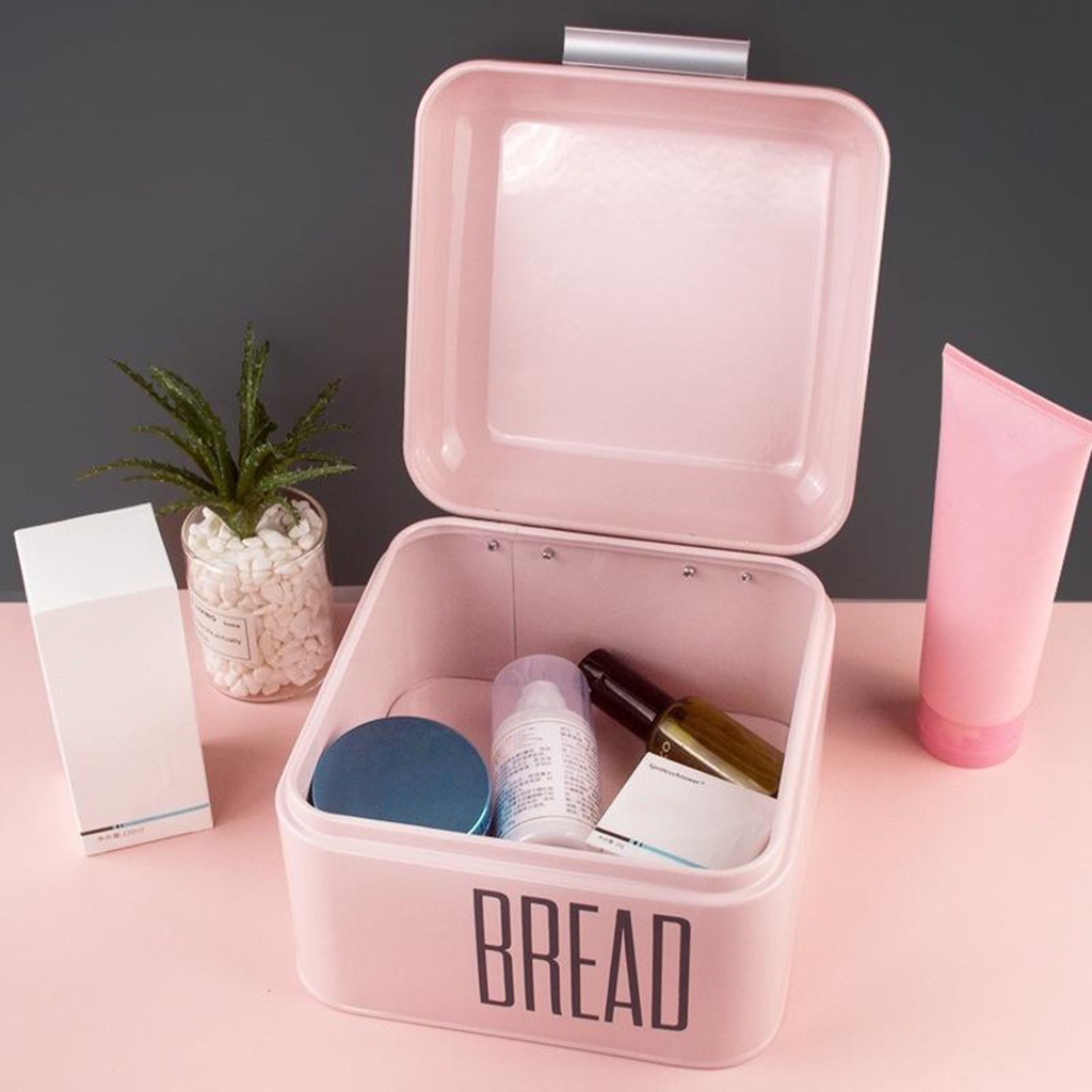 Countertop Metal Bread Box Kitchen Bread Bin Storage Container with Lid
