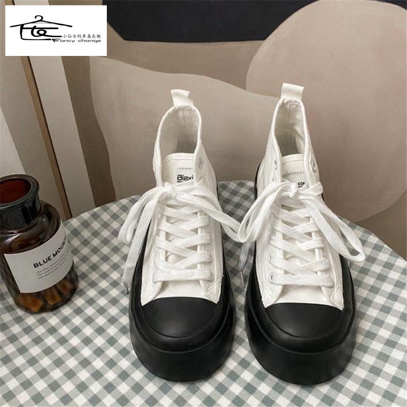 Giày Thể Thao Canvas Cổ Cao Thời Trang Retro Nhật Bản