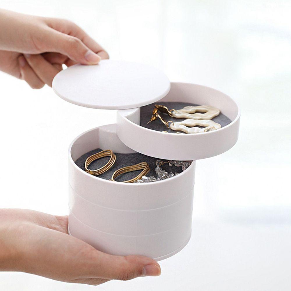 Hộp Đựng Trang Sức Chống Bụi Nhiều Tầng Có Thể Xoay Tiện Dụng