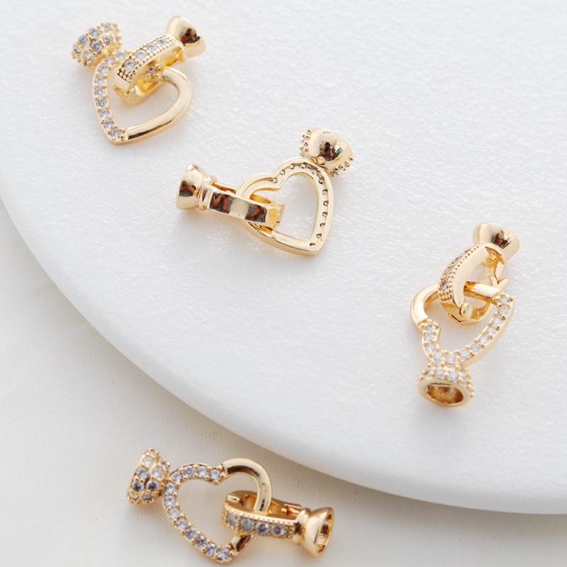 Phụ Kiện Dây Chuyền 14k Đính Đá Zircon Hình Trái Tim Xinh Xắn