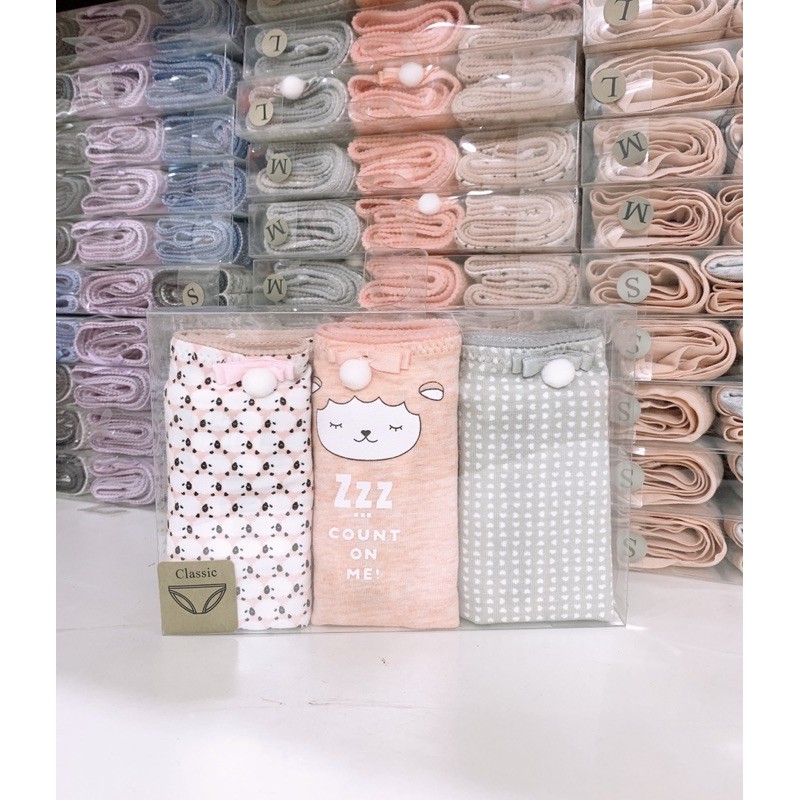 Set 3 Quần Lót Nữ Oysho, Đồ Lót Nữ Cao Cấp Hàng Xuất Dư Oysho Mẫu Sheep