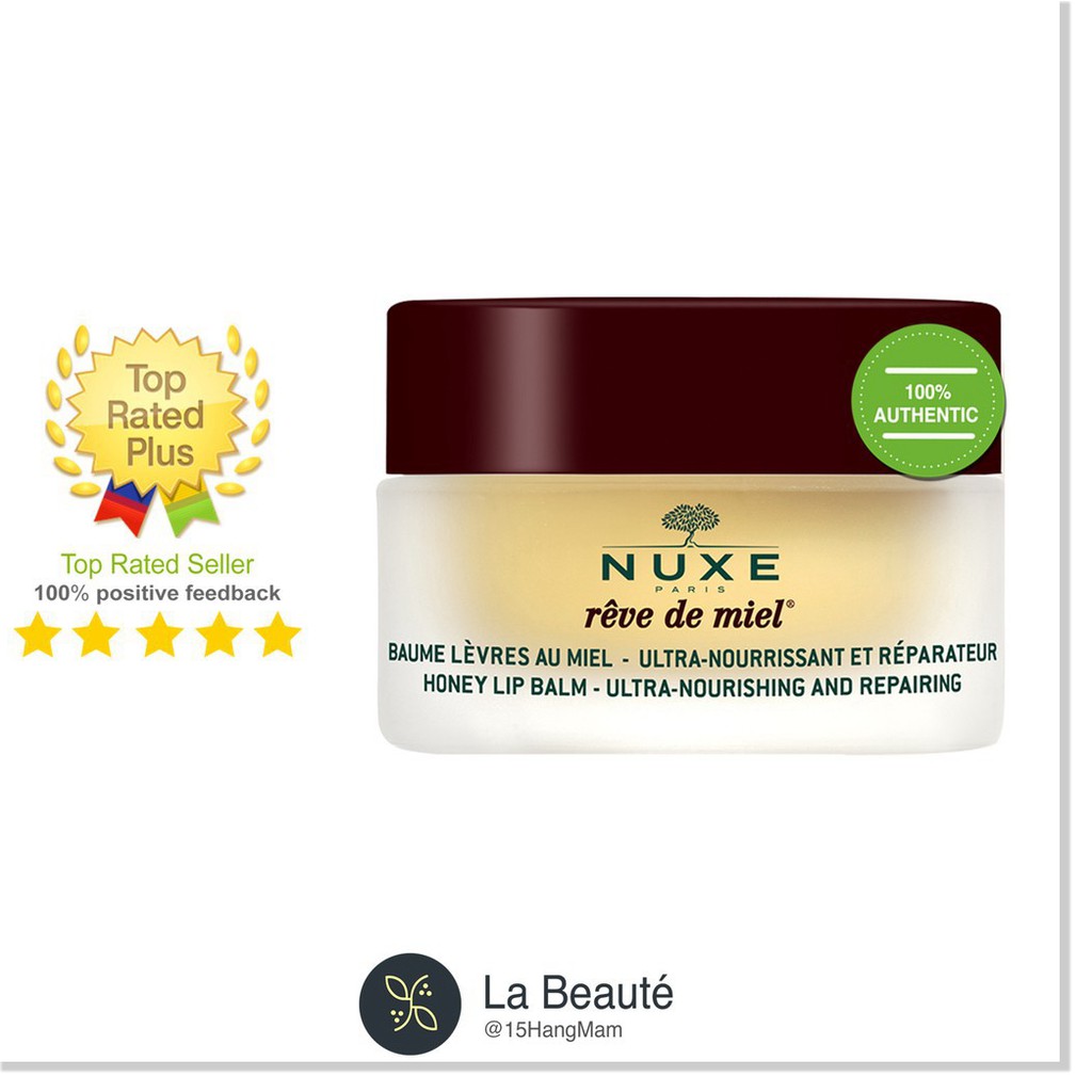 [Mã giảm giá mỹ phẩm chính hãng] Nuxe Rêve De Miel Lip Balm - Son Dưỡng Môi Dạng Hũ 15gr