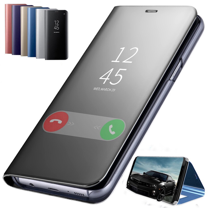 Bao da nắp gập tráng gương trong suốt thiết kế thông minh sang trọng cho OPPO A92 2020 A72 A52 | BigBuy360 - bigbuy360.vn