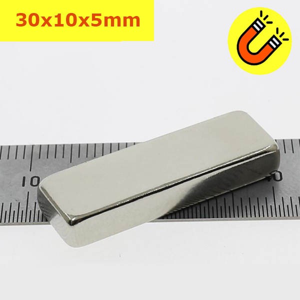 Nam châm đất hiếm 30x10x5mm, 30x10x10mm siêu từ tính