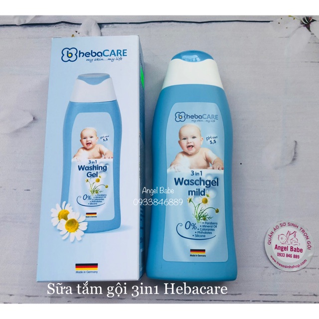 Dầu tắm gội và dưỡng ẩm 3 trong 1 Hebacare