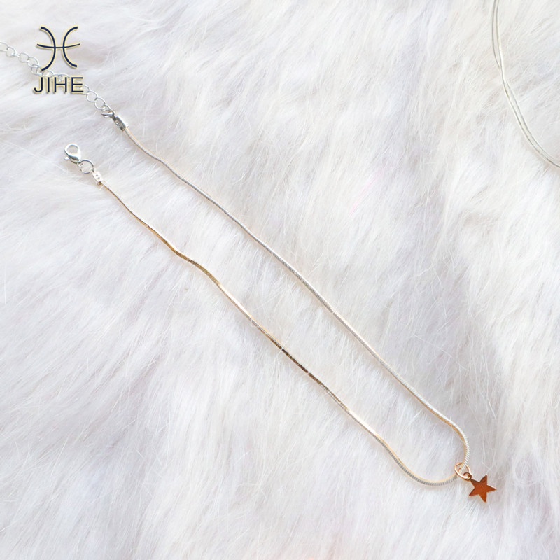 【JIHE】Vòng Cổ Choker Mặt Ngôi Sao Thời Trang Nhật Hàn