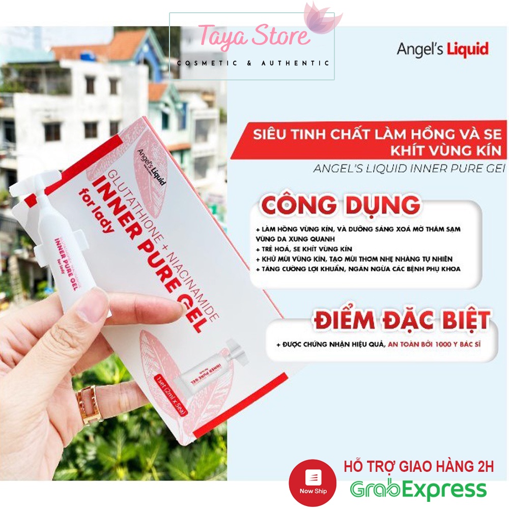 Gel làm hồng vùng kín và se khít Angel's Liquid Glutathione + Niacinamide Inner Pure Gel Hàn Quốc Set 5 ống 2ml