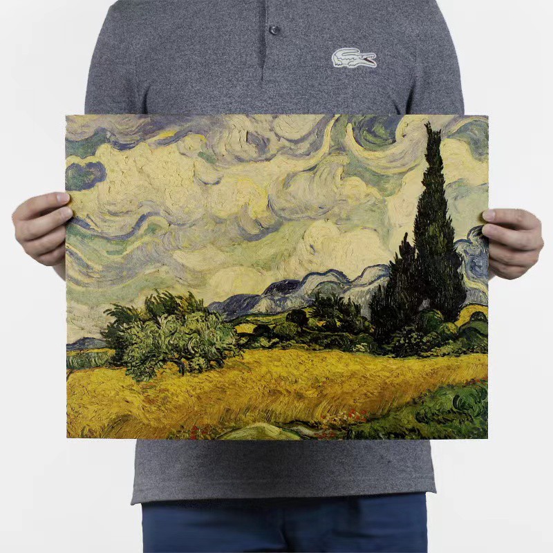 Tranh Treo Tường Trang Trí Hình Bức Tranh Sơn Dầu Của Van Gogh 47x36cm