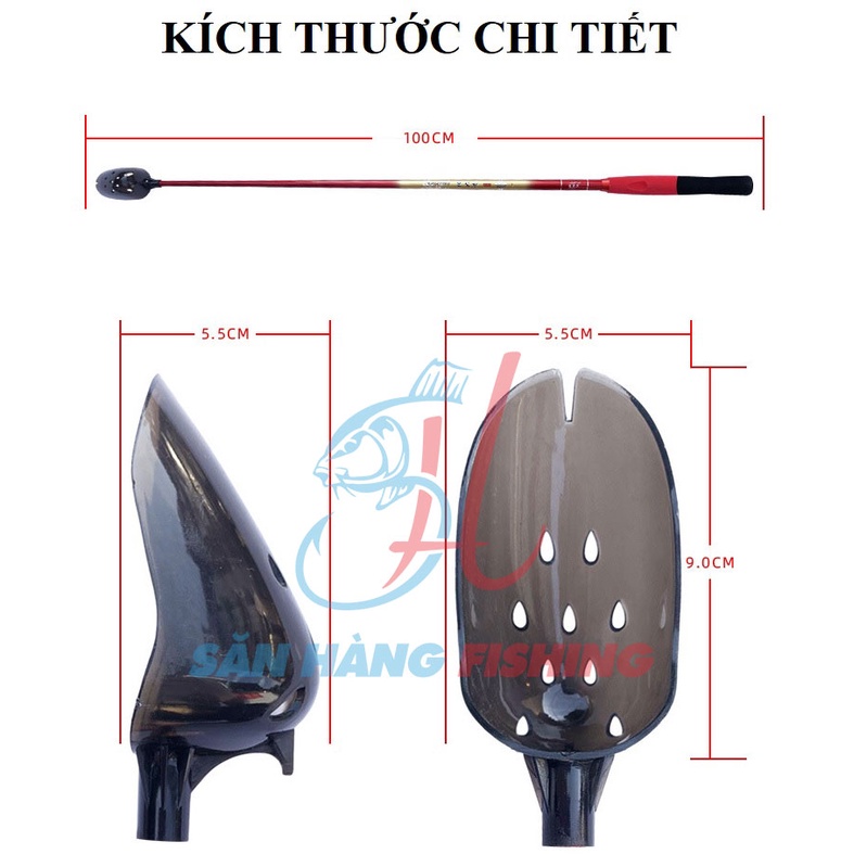 Muôi xả Carbon, gậy vẩy mồi câu cá cao cấp, vẩy ốc, xả hạt câu đơn, câu đài