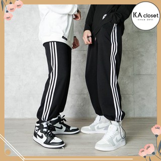 🆕 Quần 3 sọc chốt gấu KA Closet dáng ống rộng chạy rót 3 sọc, vải sạn tàu, mặc được 2 kiểu Hàng Rẻ
