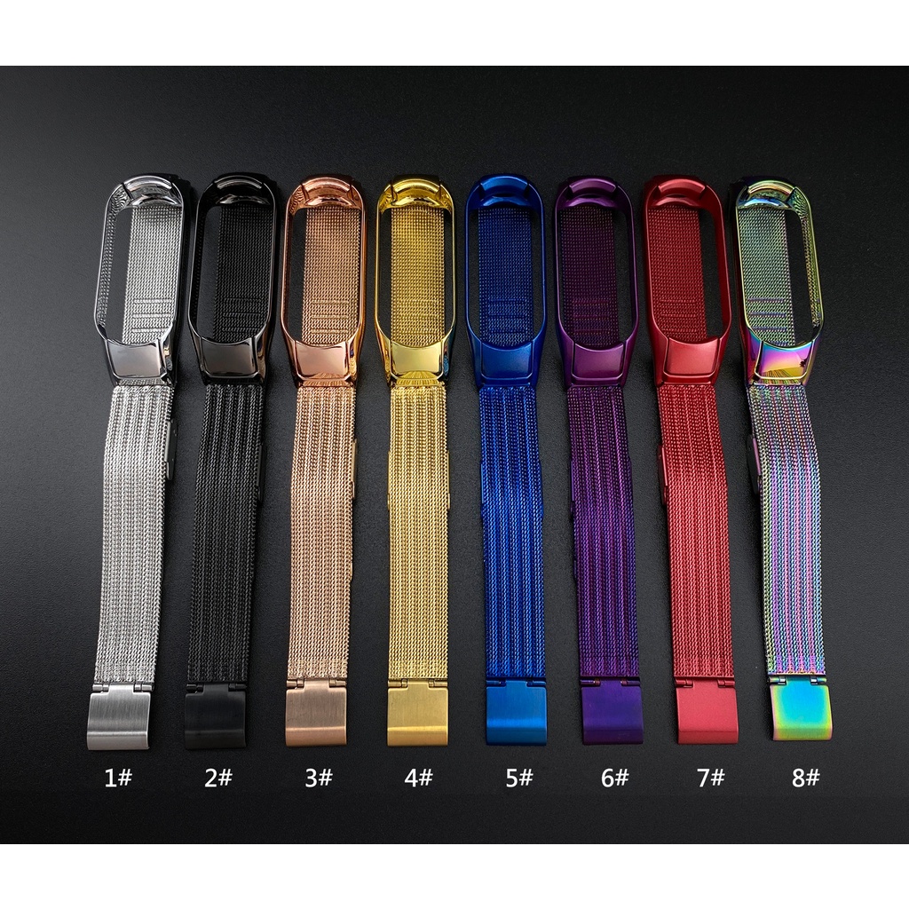 Dây Đeo Inox Cho Đồng Hồ Thông Minh Xiaomi Mi Band 7 Mi Band 3 4 5 6