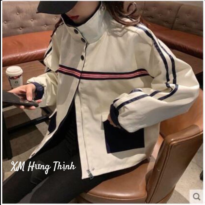 áo khoác form rộng freesize phối viền năng động 0055