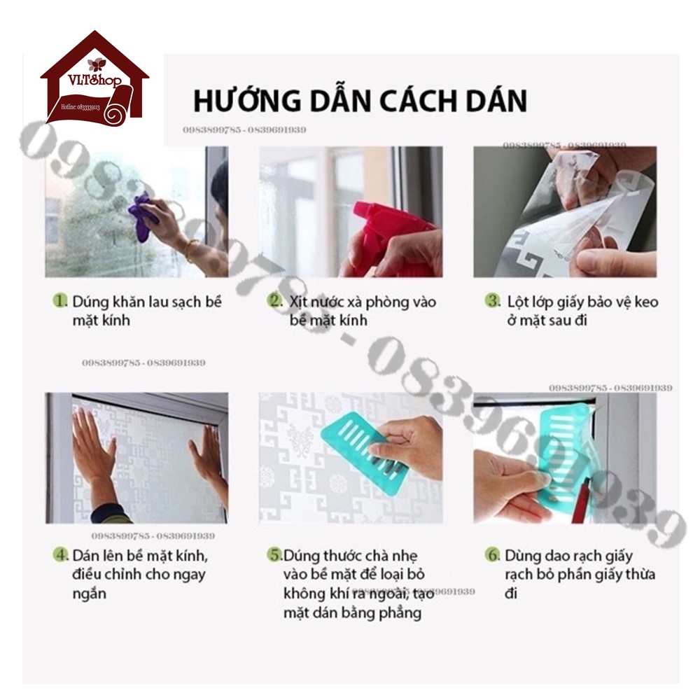 [90cmx50cm] Giấy dán cửa kính - Decal dán cửa kính trang trí