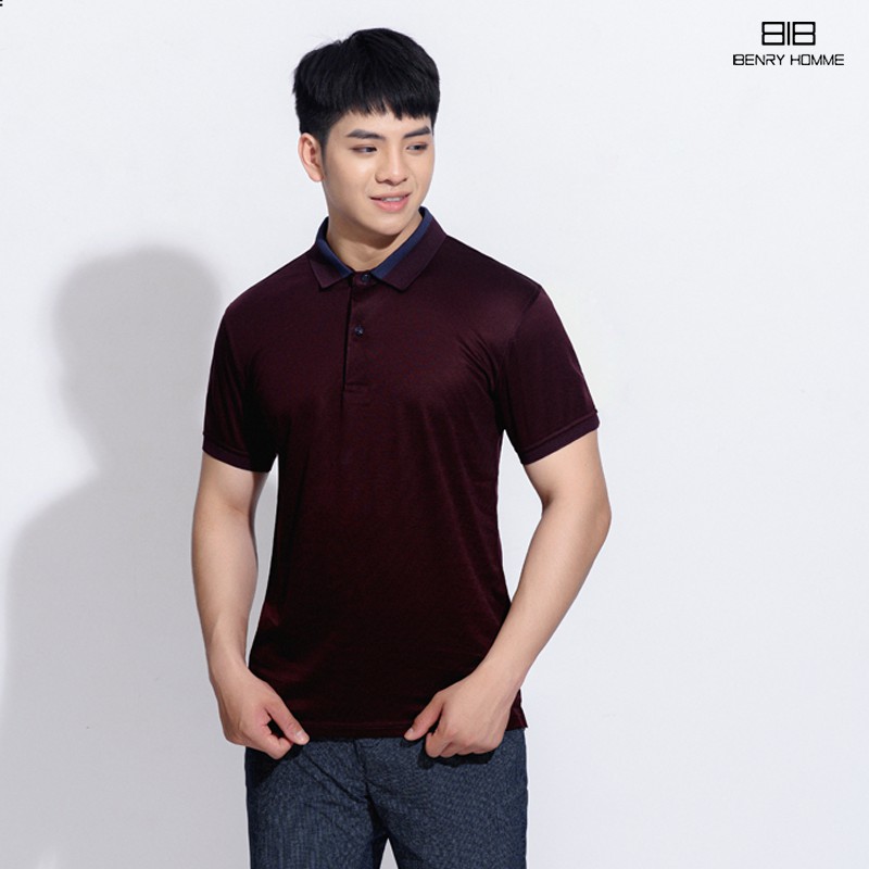 Áo Polo nam cổ bẻ Benry, áo chính hãng hàn quốc,chuẩn form, sang trọng - thanh lịch mã áo 2821RED - BENRY HOMME