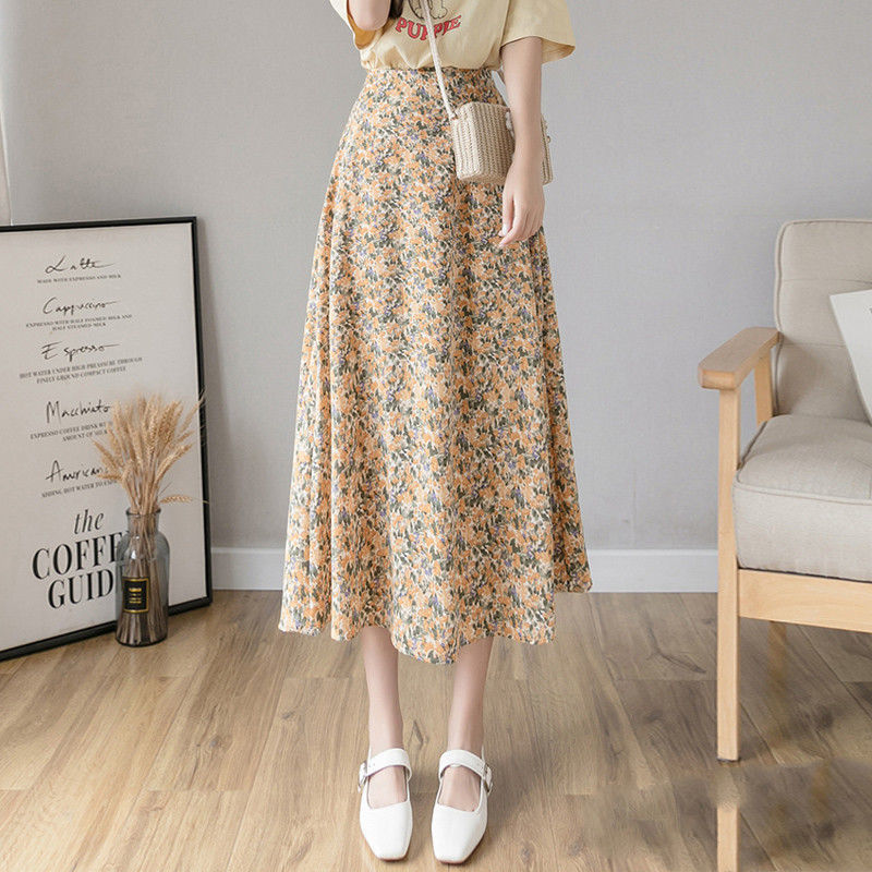 Chân Váy Maxi Lưng Cao In Họa Tiết Hoa Cúc Cho Nữ D141 | BigBuy360 - bigbuy360.vn