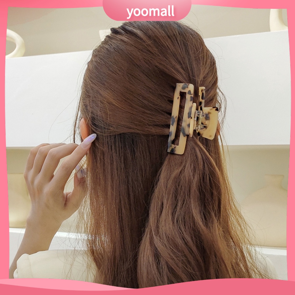 Kẹp Tóc Hình Vuông Màu Trơn Phong Cách Thanh Lịch Cho Nữ