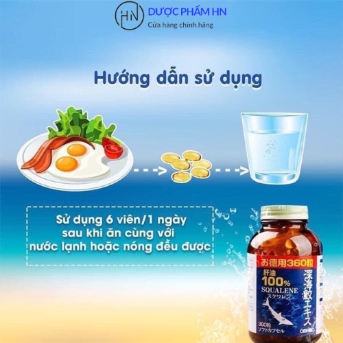 Viên uống sụn vi cá mập Orihiro Squalene, bổ xương khớp, Nhật bản, hộp 360 viên, duocphamhn92