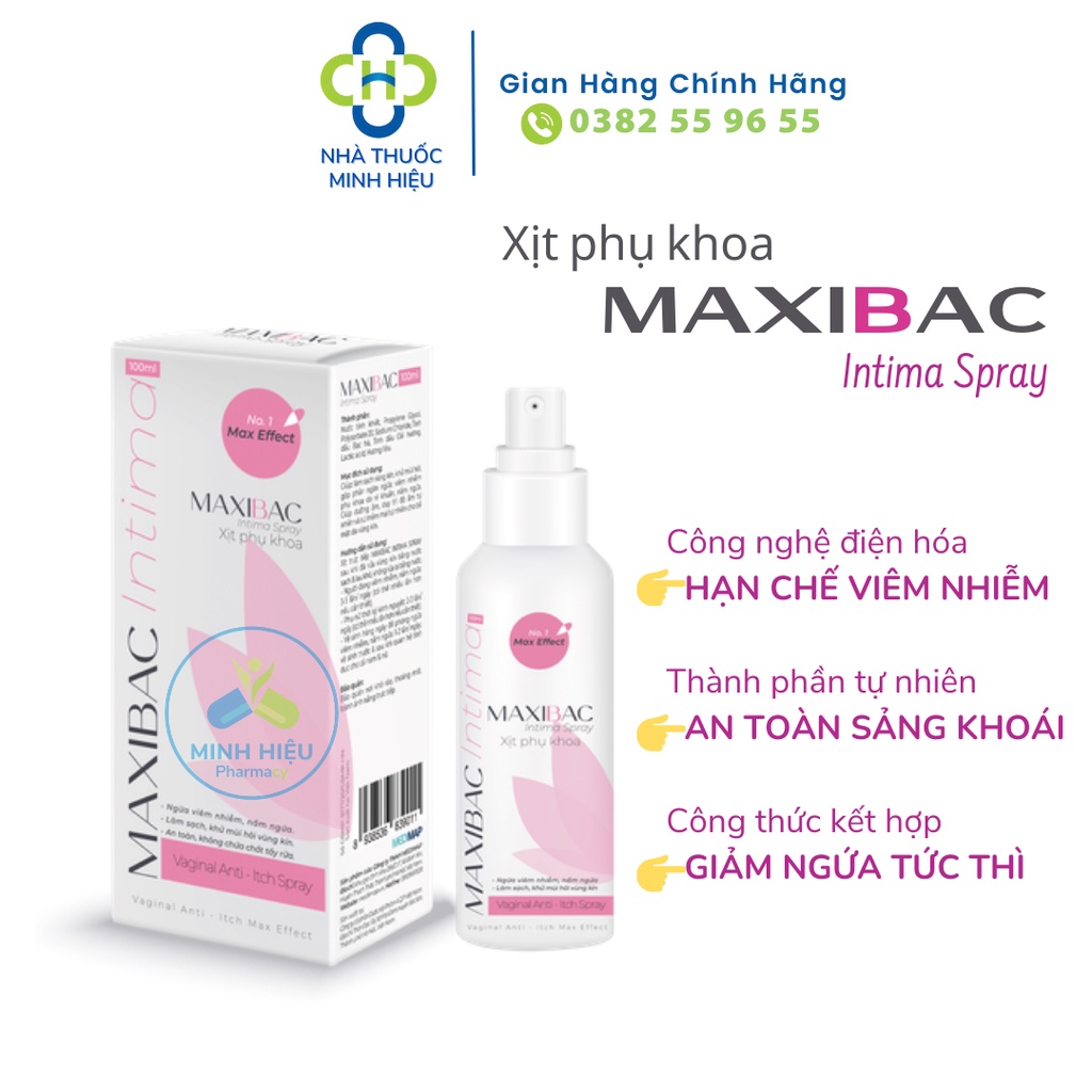Xịt phụ khoa MAXIBAC INTIMA 100ml - Chính hãng