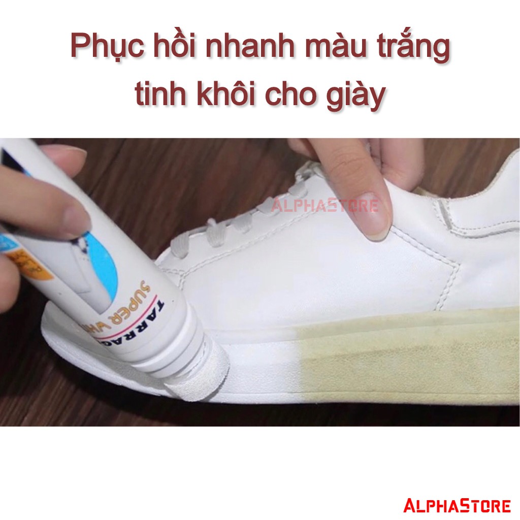 Xi Đánh Giày Trắng Dạng Kem, Kèm Mút Tarrago Super White 50ml - Xi Trắng Đánh Giày Sneaker, Thể Thao, Đồ Da, Túi Xách